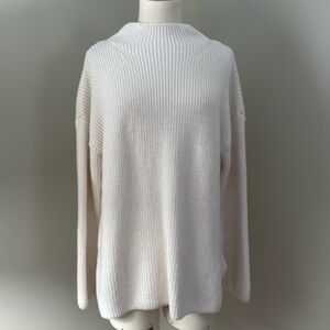 Banana Republic Off White Mock Neck Knit Sweater Sz XL
